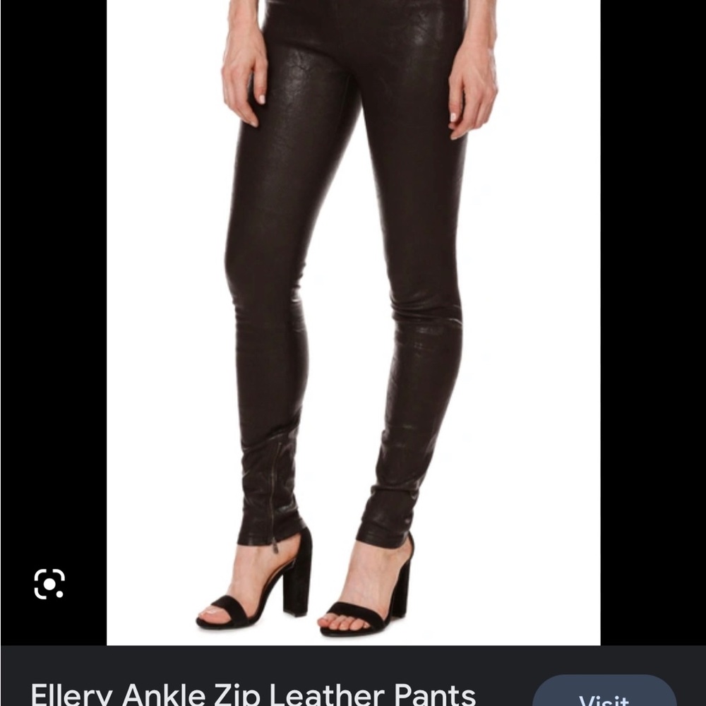 PAIGE Leather skinny pants. Ellery Paige ankle zip